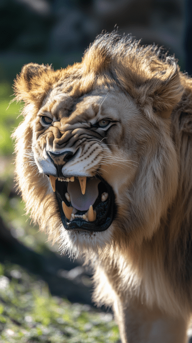 Aggressive Lion Portrait