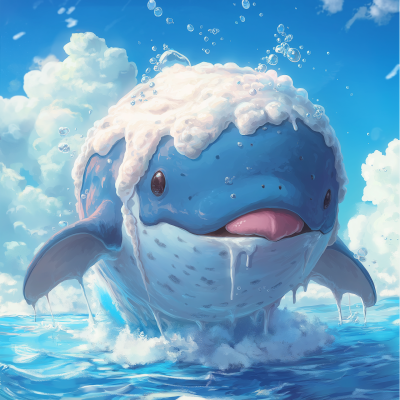 Cute Whale in Cream