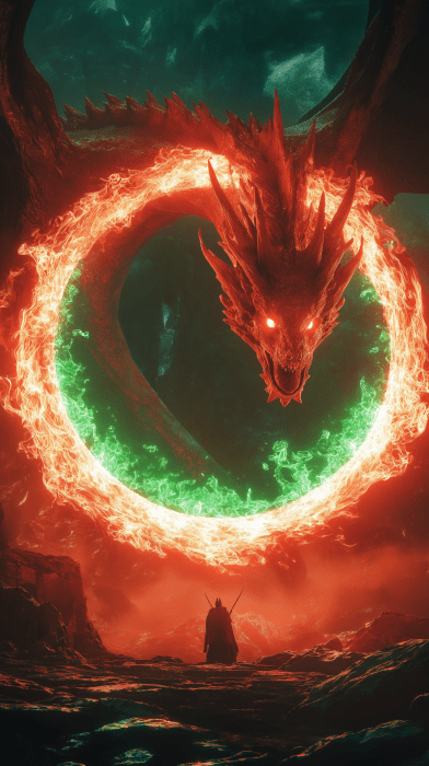 Roaring Dragon in a Magical Circle