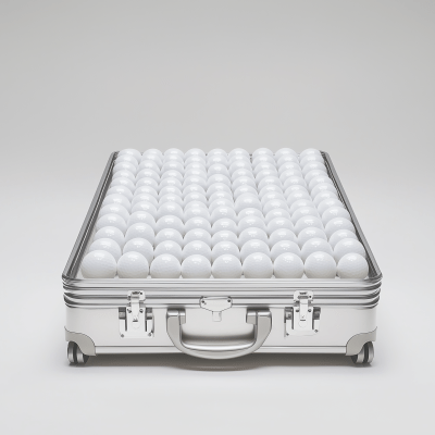 Golf Balls in Suitcase