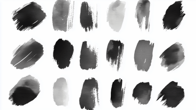Monochromatic Watercolor Brushstrokes