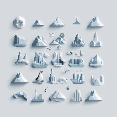 Minimalistic Iceland Travel Icons
