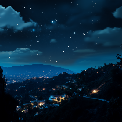 Hollywood Hills Night Sky