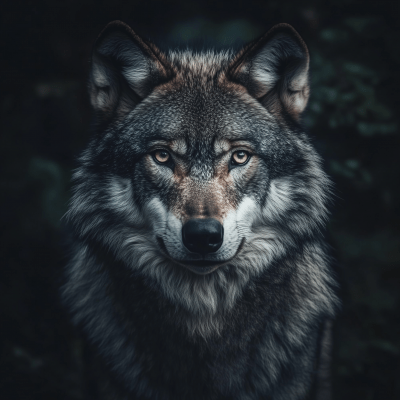 Realistic Wolf Portrait