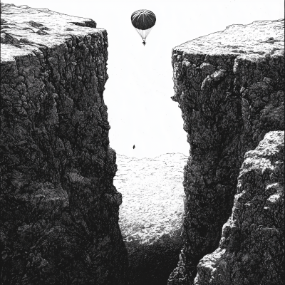 Parachutist Launching into the Chasm