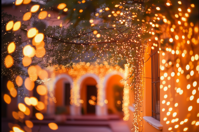 Holiday Lights on Colonial House