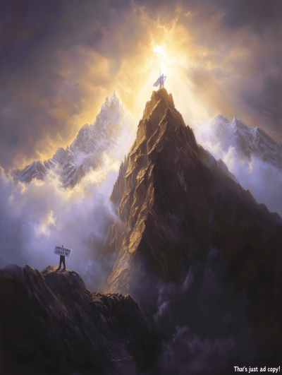 Triumphant Warrior in Fantasy Landscape
