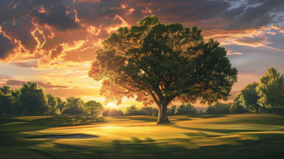 Majestic Oak at Sunset