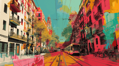 Vibrant La Rambla Postcard