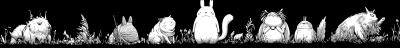 Cartoon Animals in Black and White