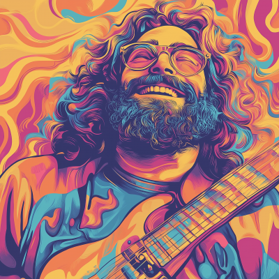 Retro Jerry Garcia Illustration