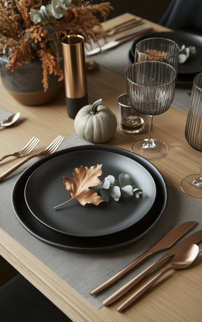 Modern Thanksgiving Dinner Setting