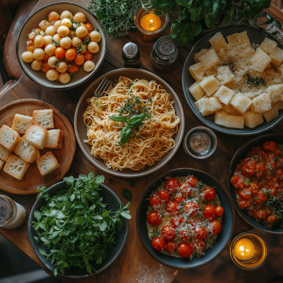 Italian Cuisine Table Setup