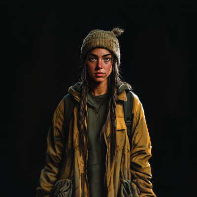 Fisherwoman in Comic Style