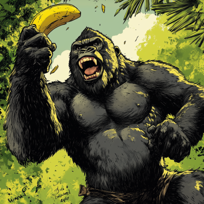 Gorilla Playing with Banana