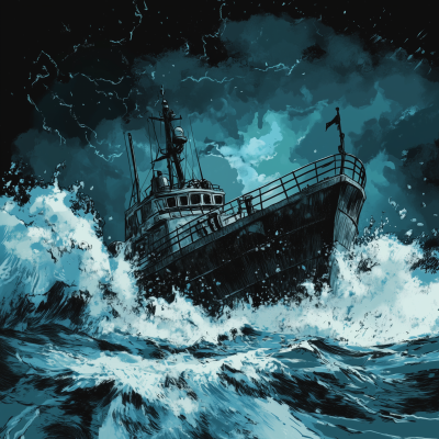 Stormy Sea Comic Art