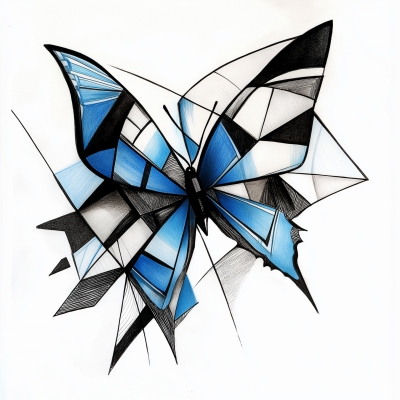 Blue Butterfly Abstract