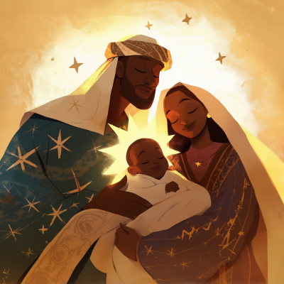 Realistic Black Nativity Scene