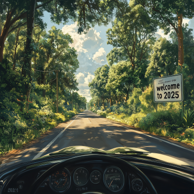 Driving through the Green Forest