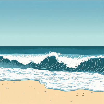 Rolling Wave at the Beach