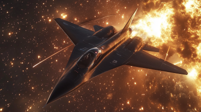 Futuristic Jet Fighter in Space