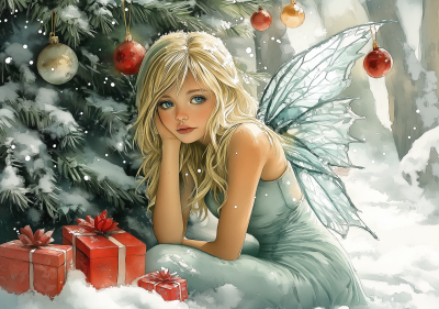 Christmas Fairy Under the Tree