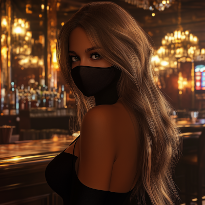 Masked Beauty at the Bar