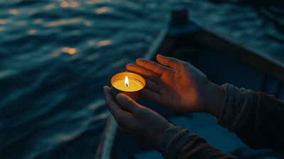 Hands Holding a Candle
