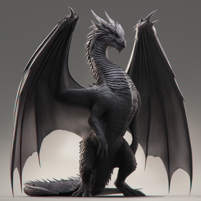 Realistic Black Dragon Model