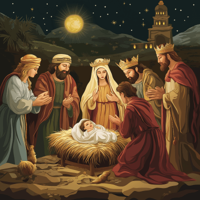 Newborn Jesus in Manger
