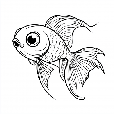 Cute Siamese Fighting Fish Illustration