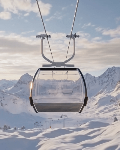 Transparent Ski Lift Windows