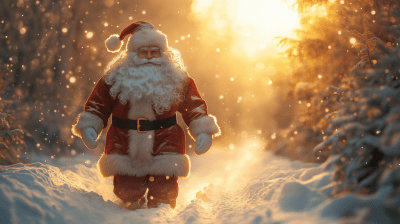 Santa in the Winter Forest