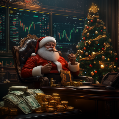 Santa Claus in Wealthy Surroundings
