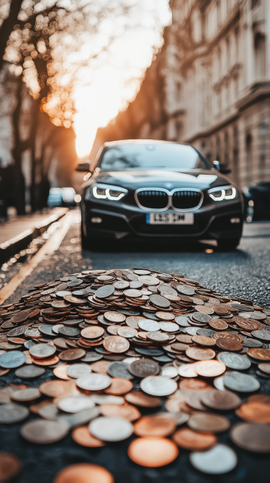 Coins and Car in London