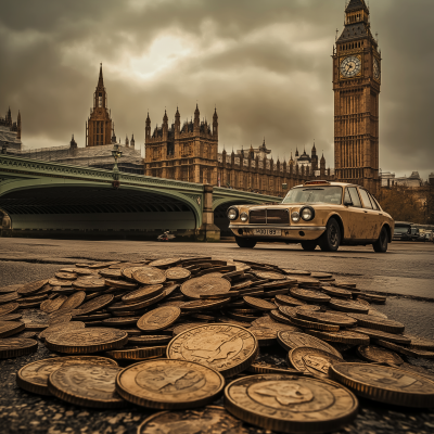 Coins and Car in London