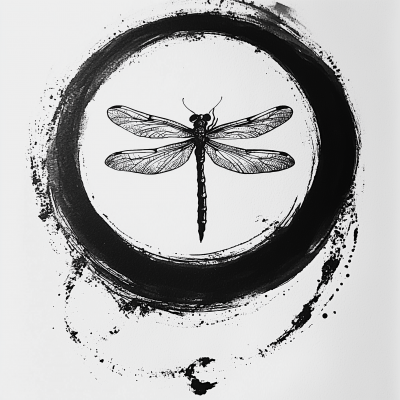 Dragonfly Enso Tattoo Design