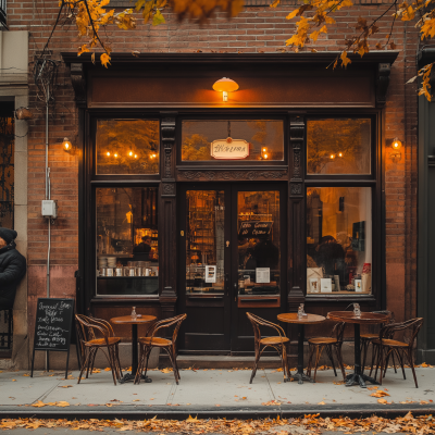 Cozy Coffee Shop in Autumn