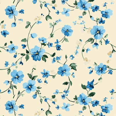 Dainty Blue Flower Pattern