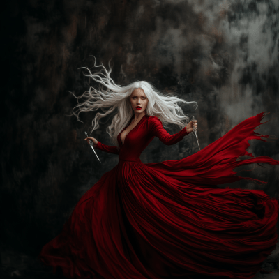 Mysterious Woman with Daggers