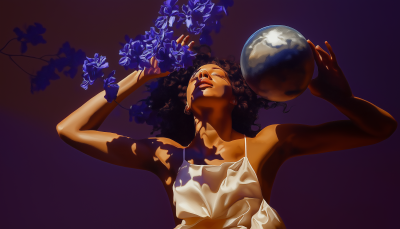 Brazilian Woman with Planet Flowers