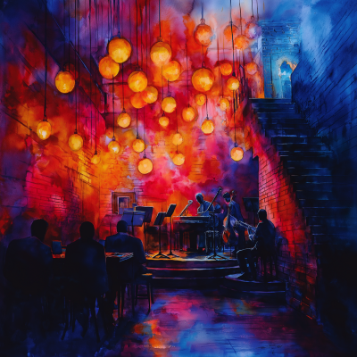 Jazz Band in Watercolor