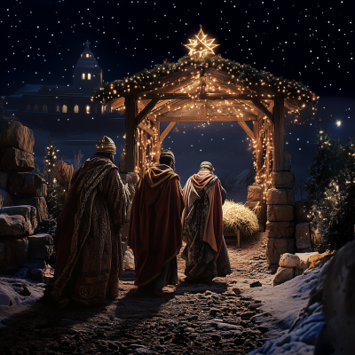 Three Kings at the Manger