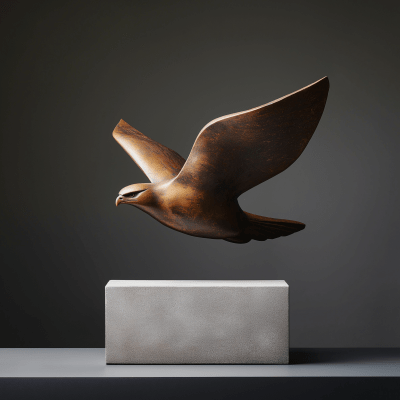 Dynamic Hawk Sculpture