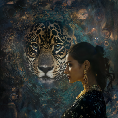 Mystical Woman and Jaguar