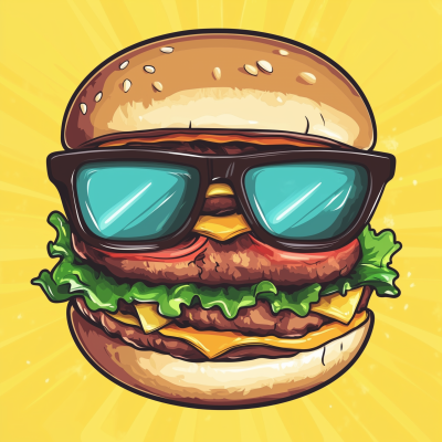 Gamer Burger Illustration