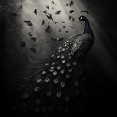 Falling Feathers of a Peacock