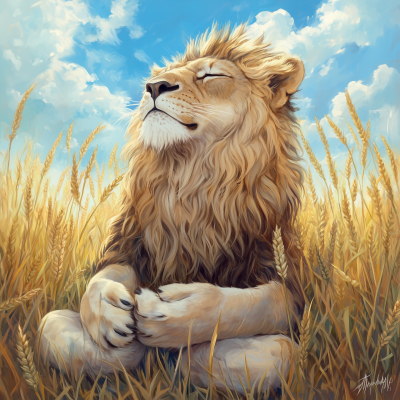 Meditative Lion