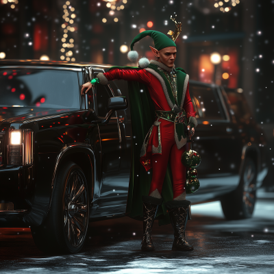 Buff Elf Exiting Limo