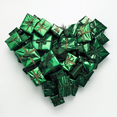 Heart Shaped Green Gifts